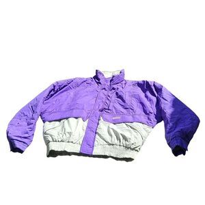 Vintage CB Sports Insulated Winter Jacket Men Sz XL Purple Gray Casual Outerwear